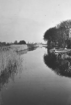 Water van de Bijlmerringsloot,
Water van de Bijlmerringsloot, ter hoogte van het gemaal, met op de achtergrond rechts, boerderij "Nooit Gedacht" van Klaas Buijs.


