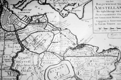 Nieuwe kaart van het Baljuwschap van Amstelland, uit 1739
