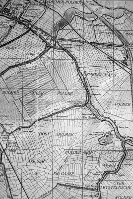 Overzichtkaart Bijlmermeer, Gein en Gaasperpolder, Venserpolder en de Gemeenschapspolder
