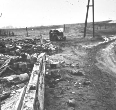Rechts in de bocht de Lange Dwarsweg naar de Nieuwe Bullewijk, bij Meindert van de Brink.
